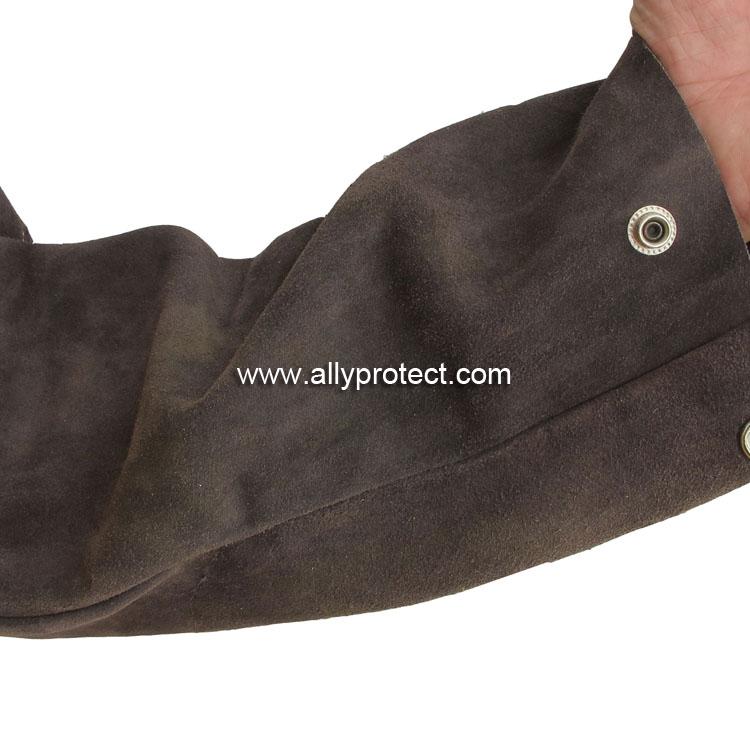 AP-2530 藍(lán)色阻燃布配炭啡色皮袖焊服